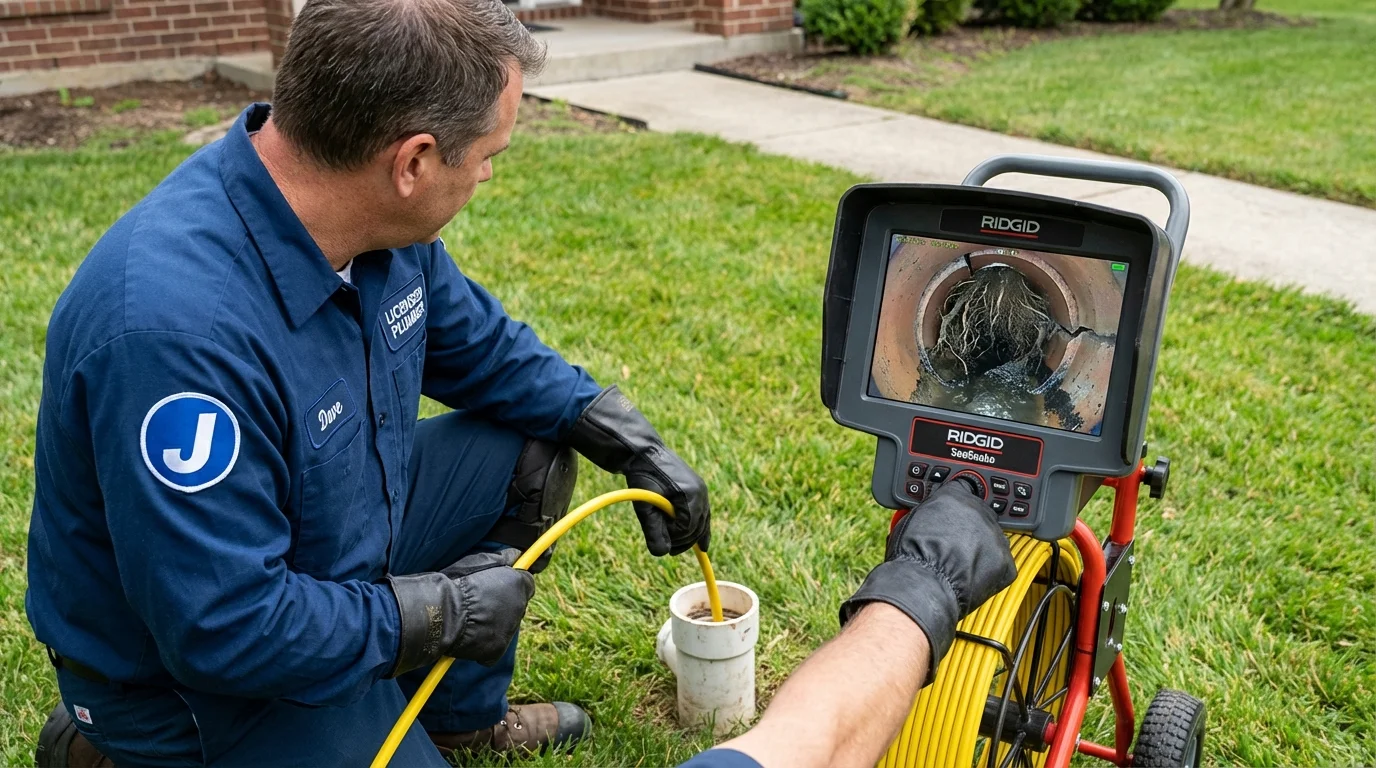 Sewer camera inspection being performed by Johns Plumbing LLC in Bangs